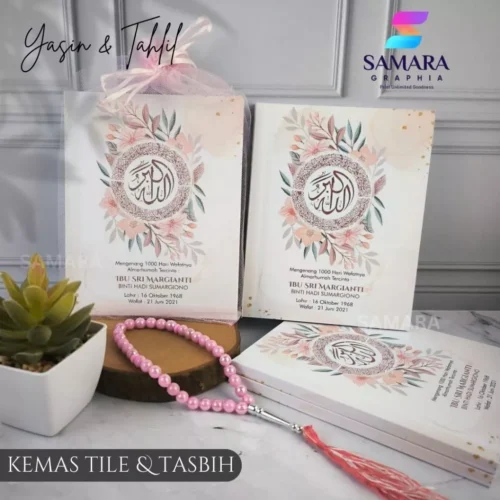 Cetak Buku Yasin Dan Tahlil Custom Softcover Lengkap Foto Almarhum 40 Harian Souvenir Tahlilan Model Asoka 1