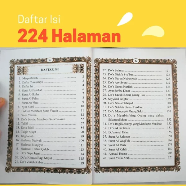 Buku Yasin Dan Tahlil Hardcover Embos Premium Bulu Halus Custom Lengkap Foto Almarhum Arab Dan Terjemahan - Gambar 10