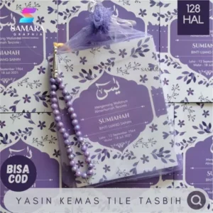 Cetak Buku Yasin Tahlil Softcover Custom Foto Almarhum Lengkap Doa Mengenang 40 Hari Desain Krisan 1