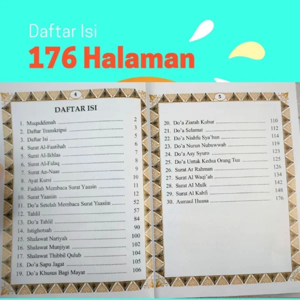Buku Yasin Dan Tahlil Hardcover Embos Premium Bulu Halus Custom Lengkap Foto Almarhum Arab Dan Terjemahan - Gambar 8