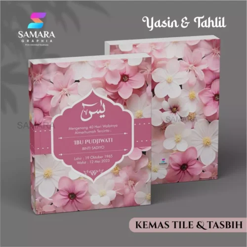 Buku yasin dan tahlil custom lengkap foto almarhum souvenir tahlilan 40 100 1000 harian almarhum jasmin 9