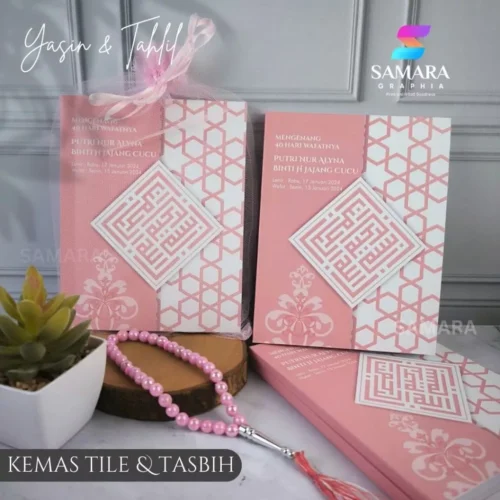 Buku Yasin Dan Tahlil Custom Foto Almarhum 40 Hari Kemas Tile Dan Tasbih Cetak Yasin Orchid 2
