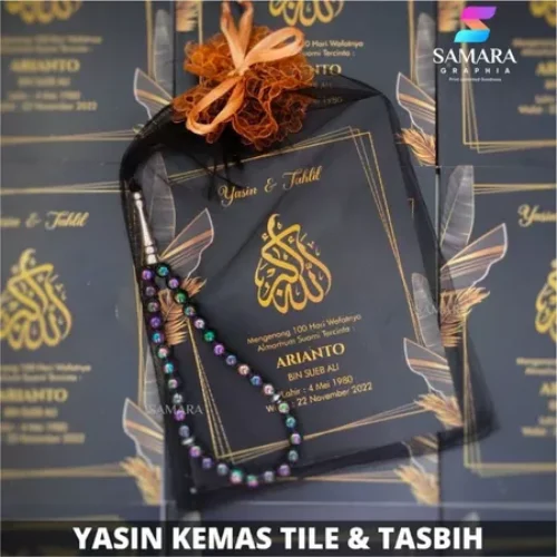 Buku Yasin dan Tahlil Custom Softcover Lengkap Foto ALmarhum Arab Terjemahan 128 Halaman Edisi Terbaru DESAIN MECCA 2