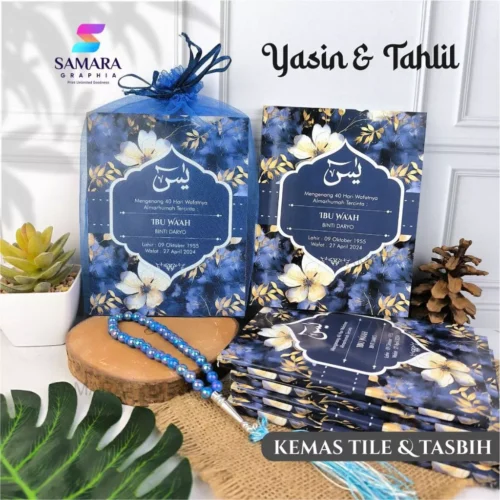 Buku yasin dan tahlil custom lengkap foto almarhum souvenir tahlilan 40 100 1000 harian jasmin 8