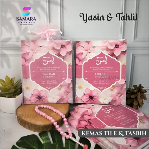 Buku yasin dan tahlil custom lengkap foto almarhum souvenir tahlilan 40 100 1000 harian almarhum jasmin 9