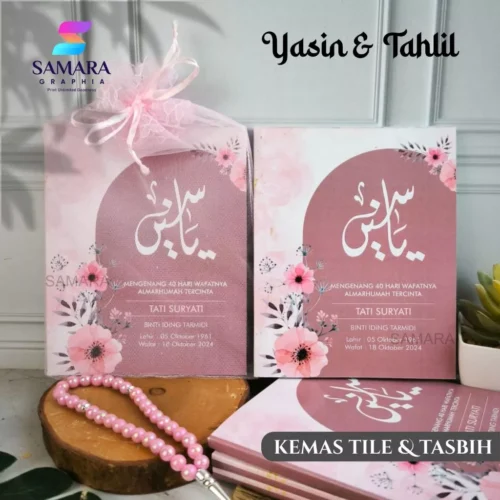 Buku Yasin dan tahlil custom lengkap foto almarhum 40 hari 100 1000 hari zinia 3